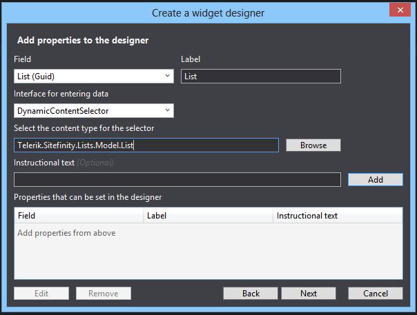 Create a widget designer