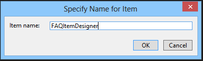 FAQItemDesigner widget designer naming